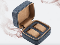 Lake Blue 2-slot Leather Travel Case