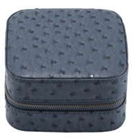 Lake Blue 2-slot Leather Travel Case